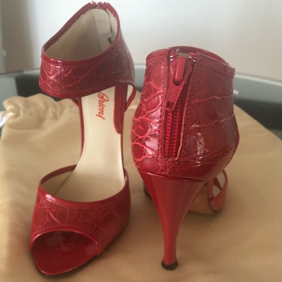 Brioni Red Crocodile Vero Cuoio size 36, heel 4 inches - Picture 4 of 13